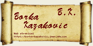 Borka Kazaković vizit kartica